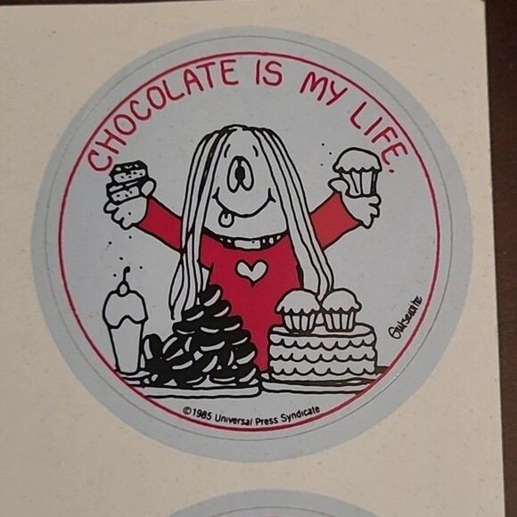 Vtg 80s CAthy Cathy Guisewite stickers on sheet page quantity 6 round Retro Y2k - Picture 11 of 16